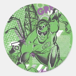 Green Lantern - Absurd Collage Poster Classic Round Sticker