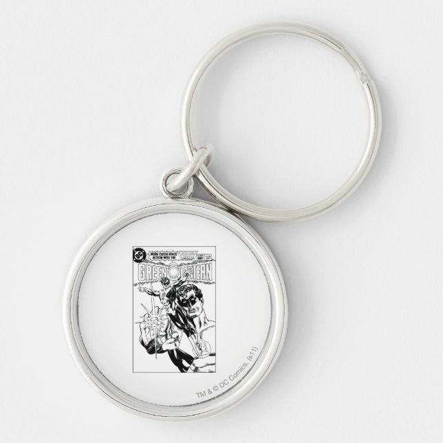 Green Lantern - Action Comic Cover, Black and Whit Key Ring (Front)