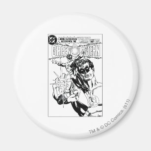 Green Lantern - Action Comic Cover, Black and Whit Magnet