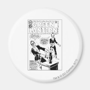 Green Lantern and Sinestro Cover, Black and White Magnet