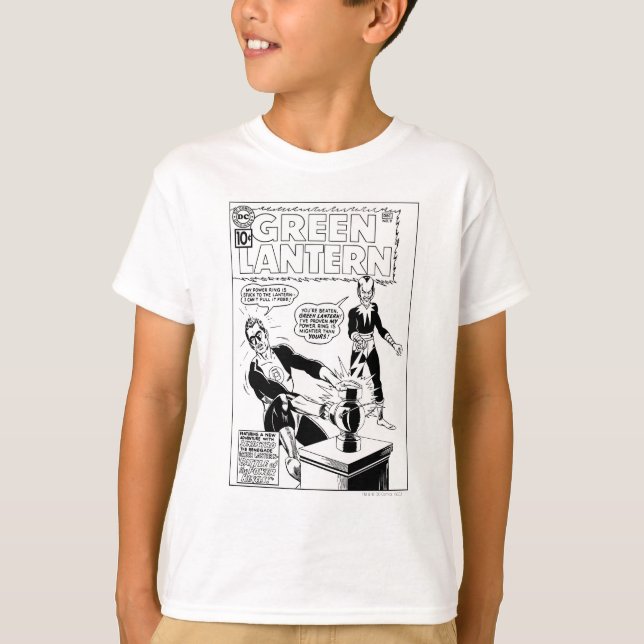 Green Lantern and Sinestro Cover, Black and White T-Shirt (Front)