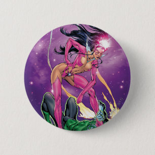 Green Lantern and Star Sapphire - Colour 6 Cm Round Badge
