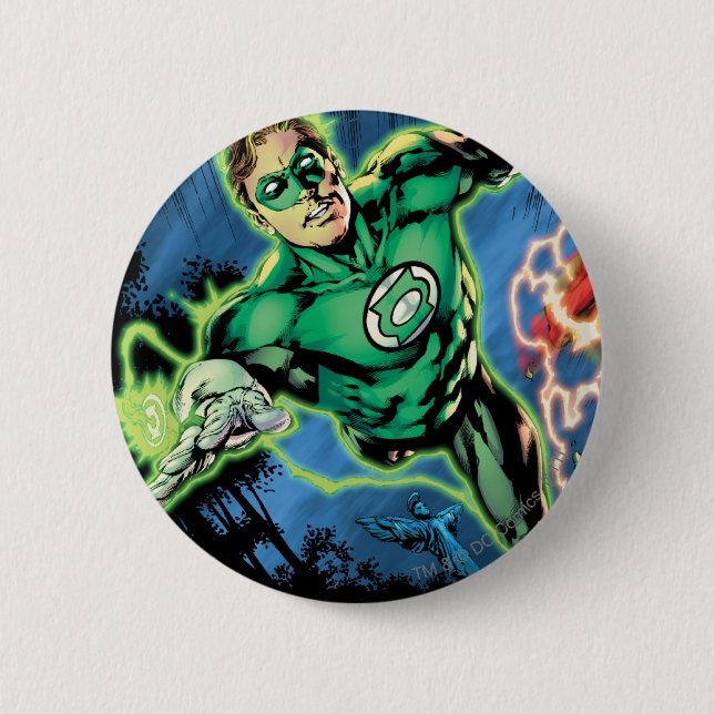 Green Lantern and The Flash Panel 6 Cm Round Badge (Front)