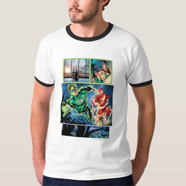 Green Lantern and The Flash Panel T-Shirt (Front)