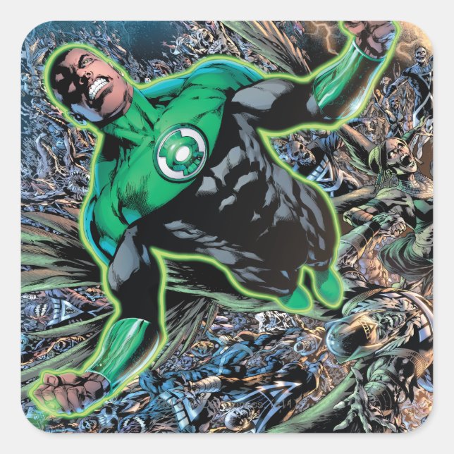 Green Lantern and the Moon Square Sticker (Front)