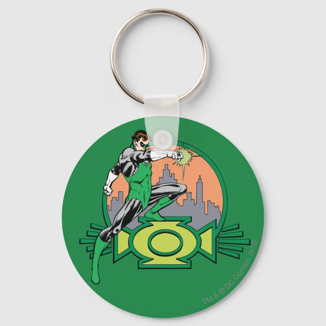 Green Lantern City Background and Logo Key Ring (Front)