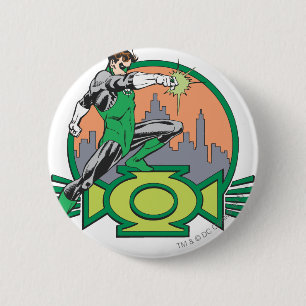 Green Lantern & Cityscape 6 Cm Round Badge