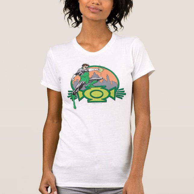 Green Lantern & Cityscape T-Shirt (Front)