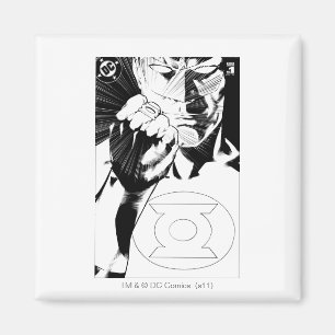 Green Lantern close up cover, Black and White Magnet