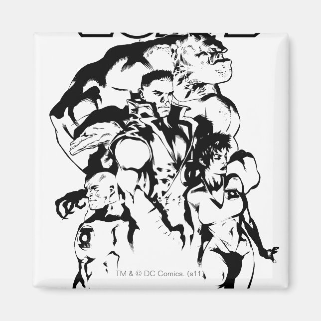 Green Lantern Corps, Black and White Magnet (Front)