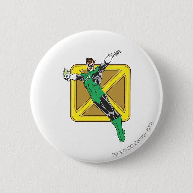 Green Lantern Extends Arms 6 Cm Round Badge (Front)