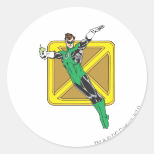 Green Lantern Extends Arms Classic Round Sticker