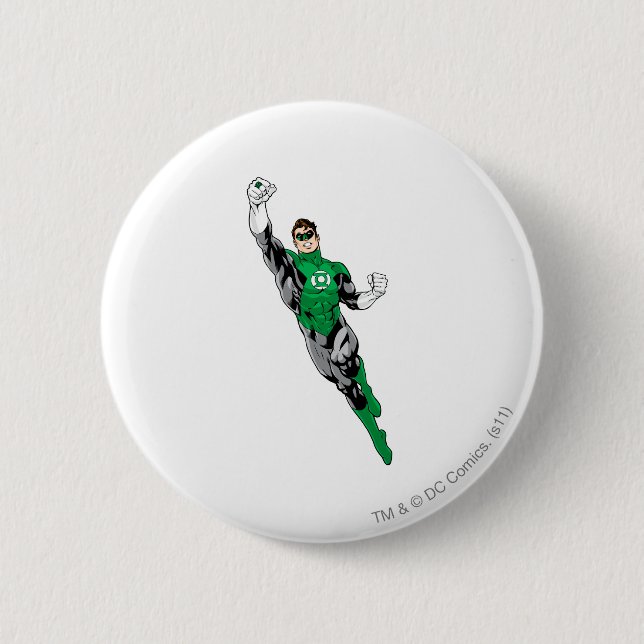 Green Lantern  - Flying Up 6 Cm Round Badge (Front)
