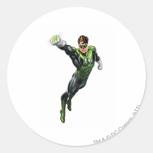 Green Lantern - Fully Rendered,  Arm out Classic Round Sticker (Front)