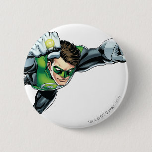 Green Lantern - Fully Rendered, Flying Right 6 Cm Round Badge