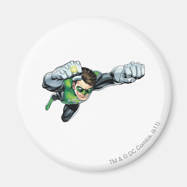 Green Lantern - Fully Rendered,  Flying Right Magnet (Front)