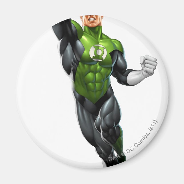 Green Lantern - Fully Rendered,  Flying Up Magnet (Front)