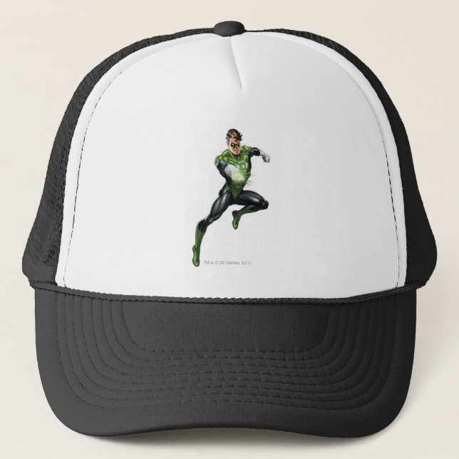 Green Lantern - Fully Rendered,  Jumping Trucker Hat (Front)