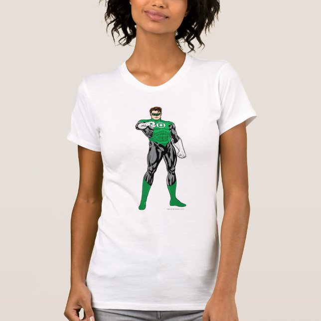 Green Lantern - Fully Rendered,  Standing T-Shirt (Front)