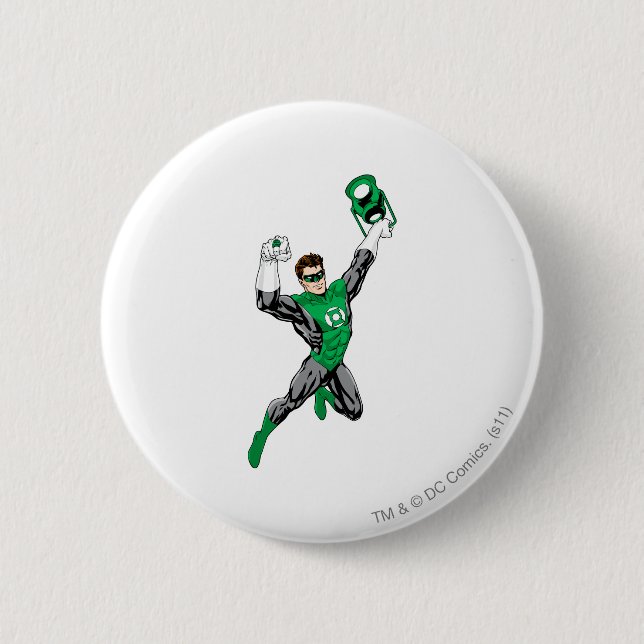 Green Lantern - Fully Rendered,  with lantern 6 Cm Round Badge (Front)