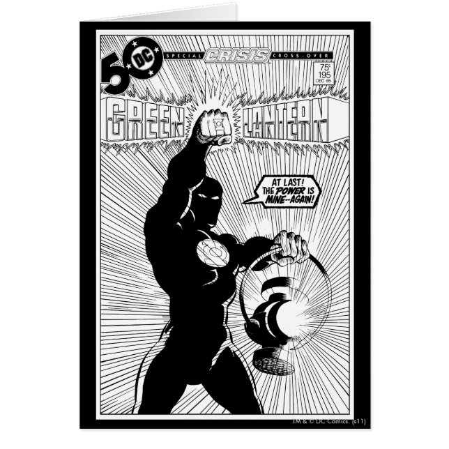 Green Lantern - Glowing Lantern, Black and White (Front)