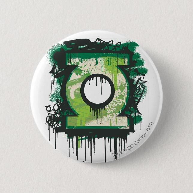 Green Lantern Graffiti Symbol 6 Cm Round Badge (Front)