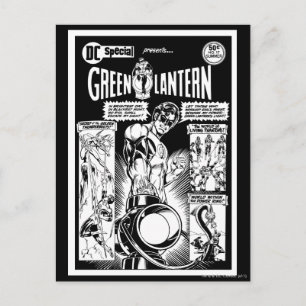 Green Lantern  - Green Shaded Comic, Black and Whi Postcard