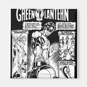 Green Lantern  - Green Shaded Comic, Black Magnet