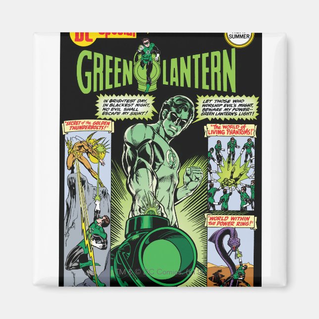 Green Lantern  - Green Shaded Comic Magnet (Front)