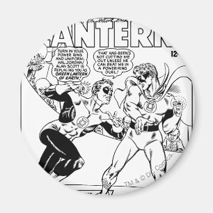 Green Lantern in the ring, Black and White Magnet