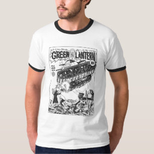 Green Lantern in the trenches, Black and White T-Shirt