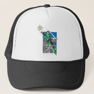 Green Lantern Lands in City Trucker Hat