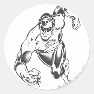 Green Lantern Leaps Forward Classic Round Sticker