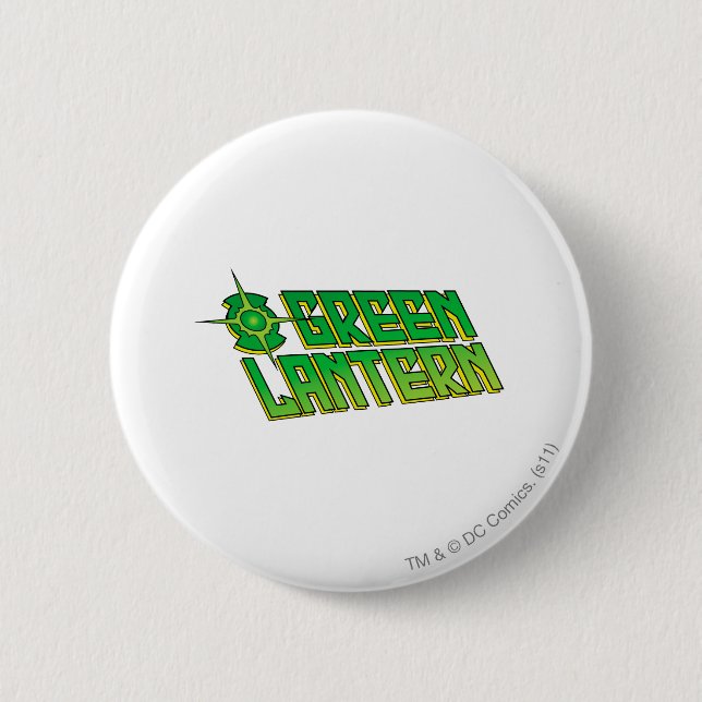 Green Lantern Logo - Slanted 6 Cm Round Badge (Front)