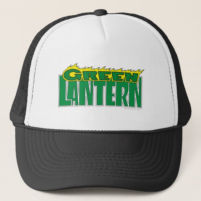 Green Lantern Logo - Yellow Flames Trucker Hat (Front)