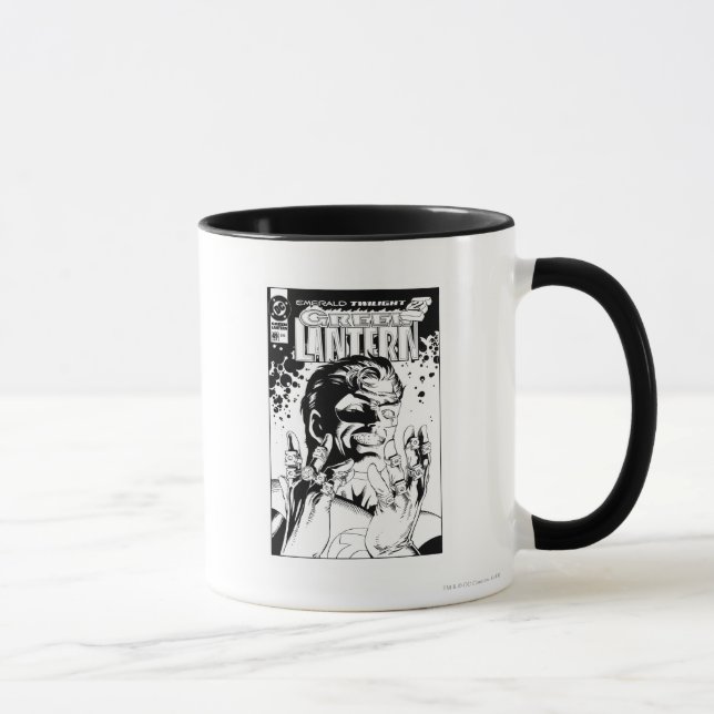 Green Lantern  - Many Rings, Black and White Mug (Right)