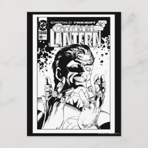 Green Lantern - Many Rings, Black and White Postcard