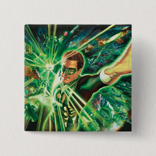 Green Lantern Painting 15 Cm Square Badge