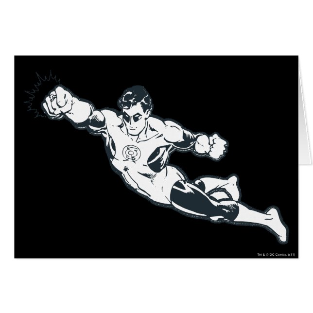 Green Lantern Punches BW (Front Horizontal)