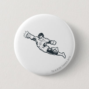 Green Lantern Punches BW 6 Cm Round Badge