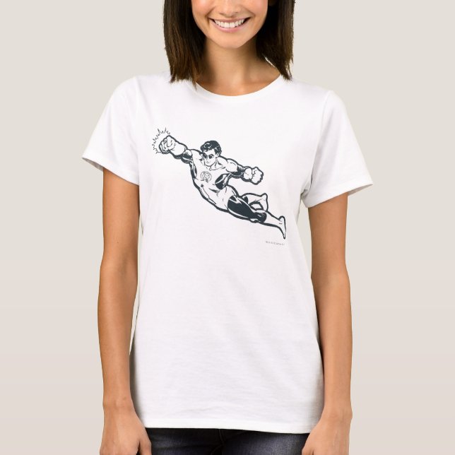 Green Lantern Punches BW T-Shirt (Front)