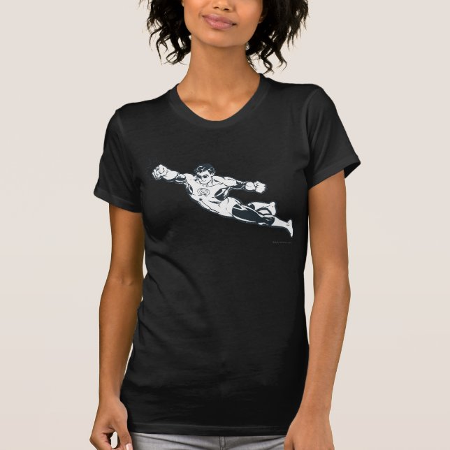 Green Lantern Punches BW T-Shirt (Front)