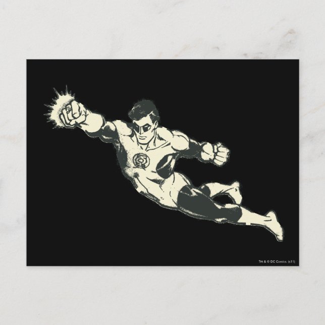 Green Lantern Punches Grunge Postcard (Front)