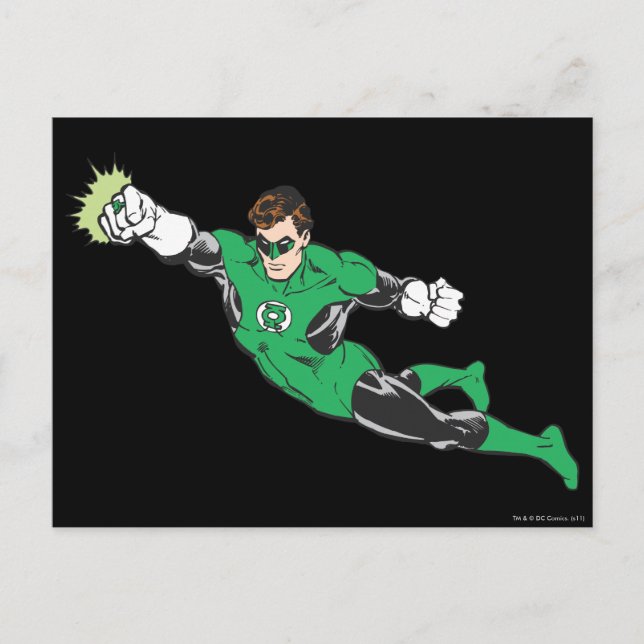 Green Lantern Punches Postcard (Front)