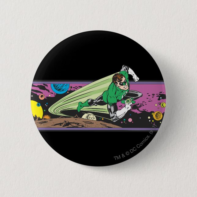 Green Lantern Races Thru Space 6 Cm Round Badge (Front)