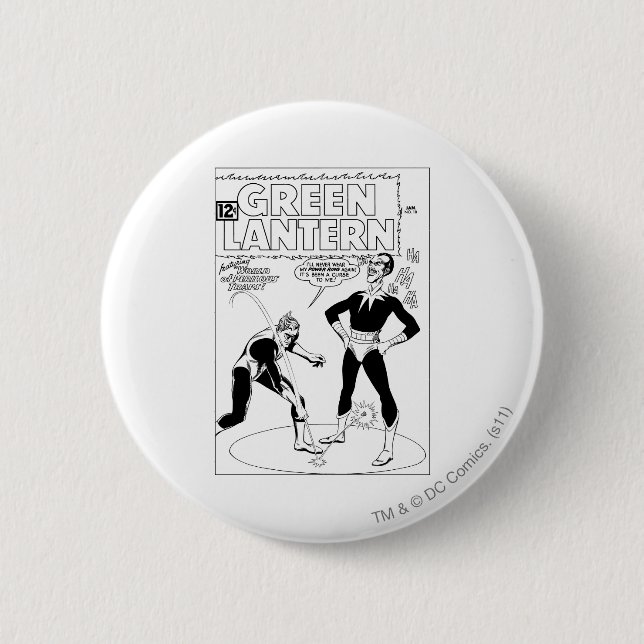 Green Lantern Removes Ring, Black and White 6 Cm Round Badge (Front)