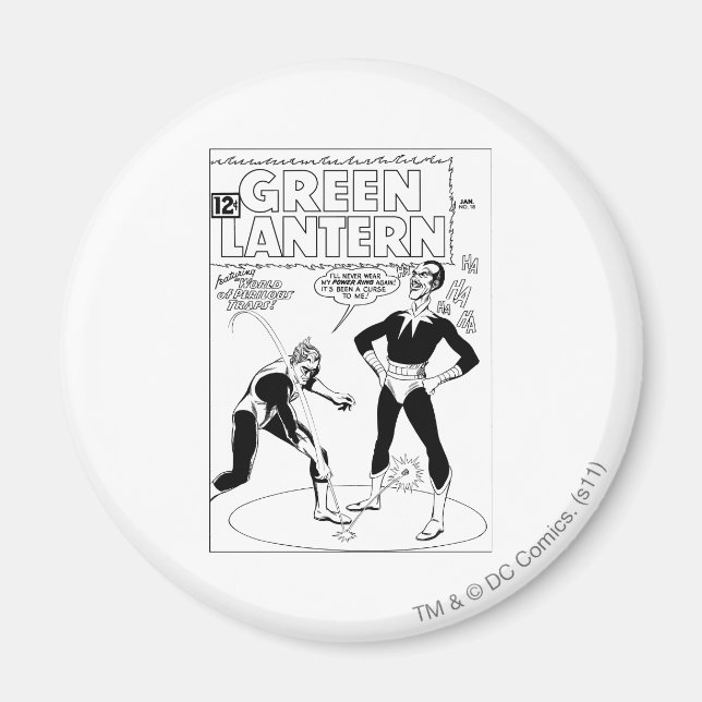 Green Lantern Removes Ring, Black and White Magnet (Front)