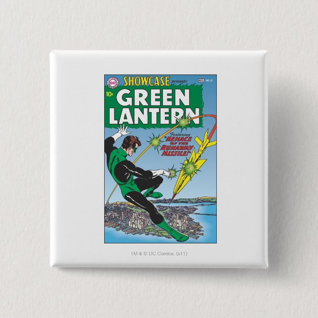 Green Lantern - Runaway Missile 15 Cm Square Badge (Front)