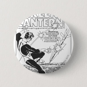 Green Lantern - Runaway Missile, Black and White 6 Cm Round Badge