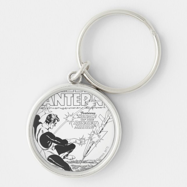 Green Lantern - Runaway Missile, Black and White Key Ring (Front)